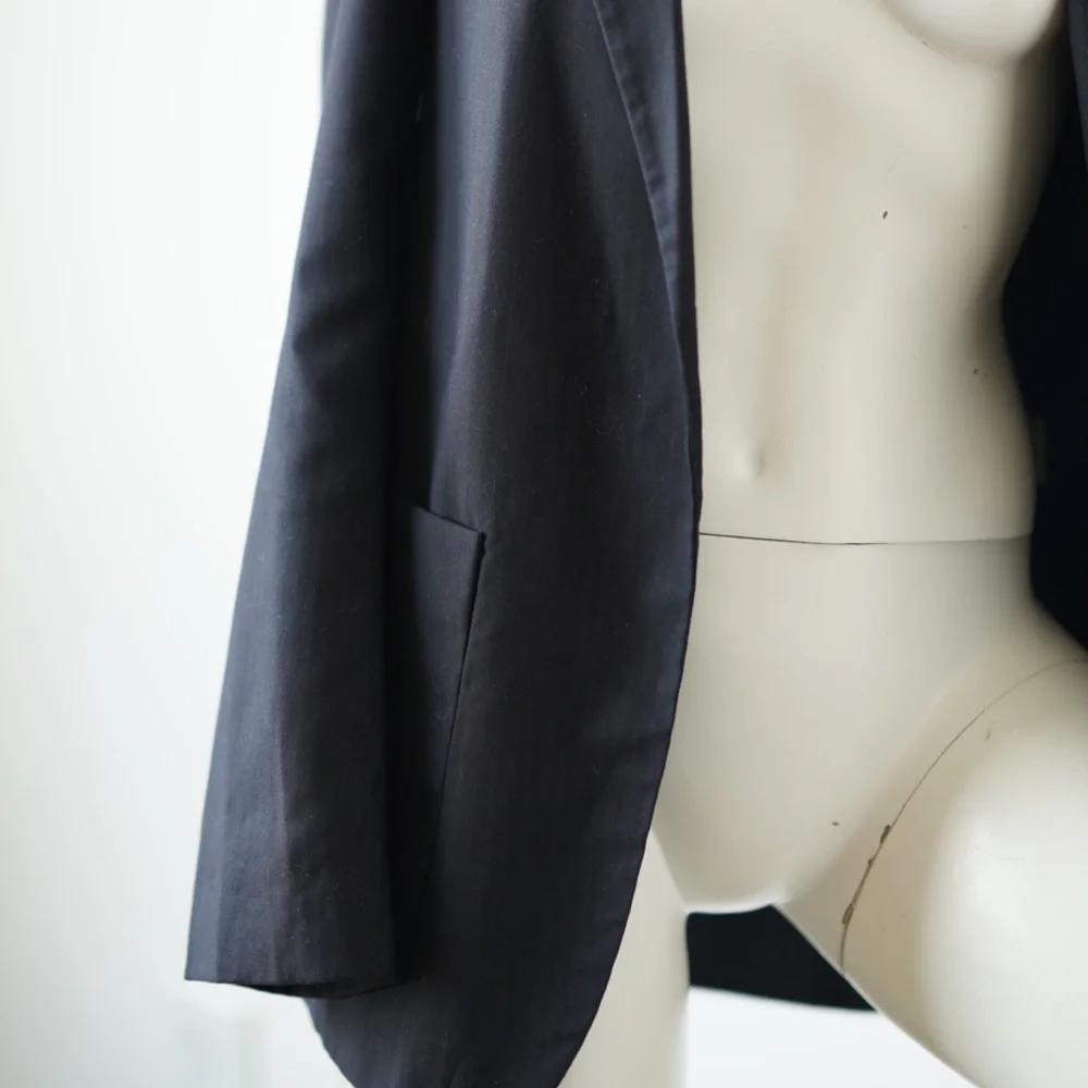 Literature Noir Pinstripe Deep Navy Blazer - Size Small *vintage* - Picture 2 of 9